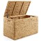 Casafield 30" Storage Chest with Lid, Handles, and Safety Hinge - Water Hyacinth Wicker Storage Trunk for Entry Way, Living Room, Bedroom